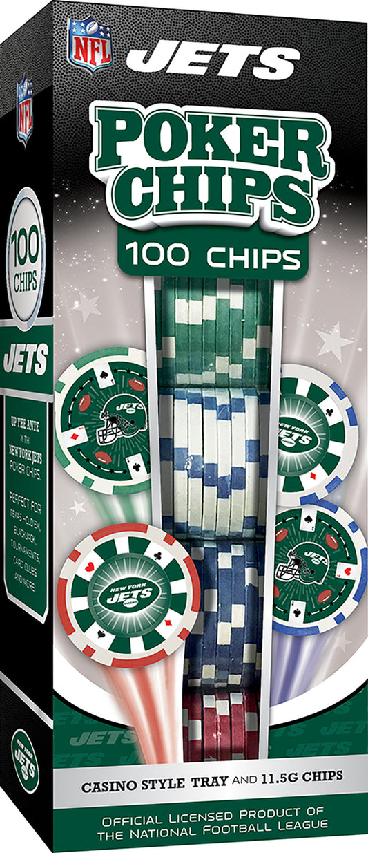 New York Jets Poker Chips 100 Piece Set by Masterpieces