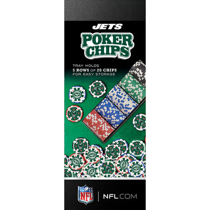 New York Jets Poker Chips 100 Piece Set by Masterpieces