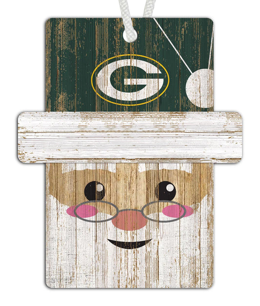 Green Bay Packers Santa Ornament by Fan Creations