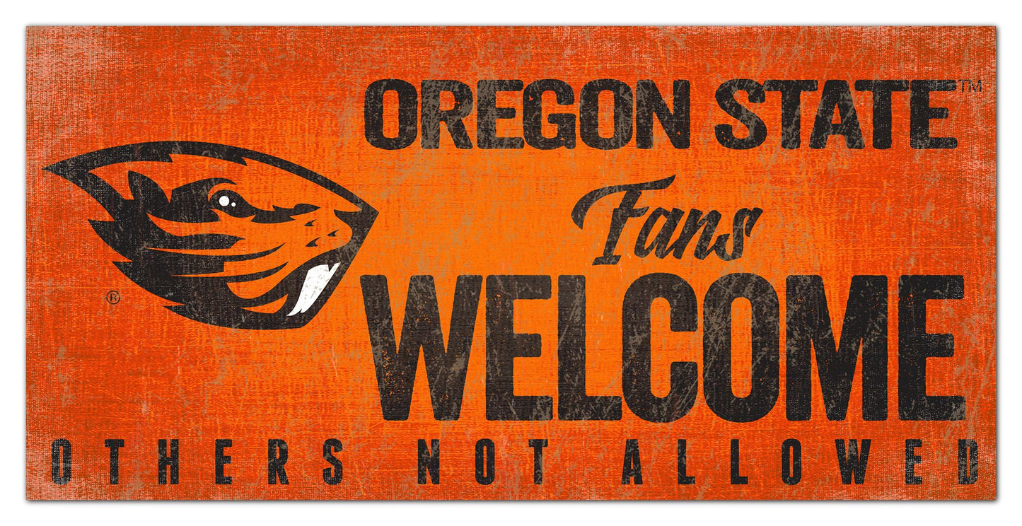 Oregon State Beavers Fans Welcome 6" x 12" Sign by Fan Creations