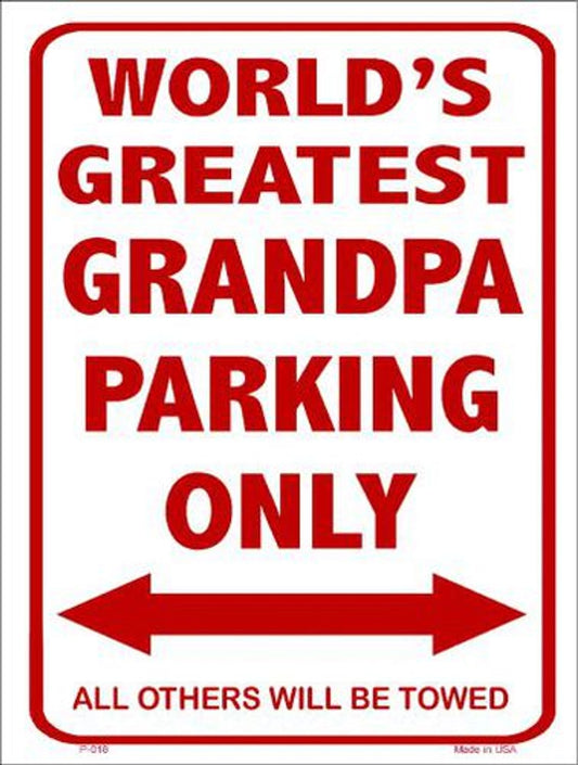 World's Greatest Grandpa Sign - 9"x12" Metal - Weather Resistant - Made in USA