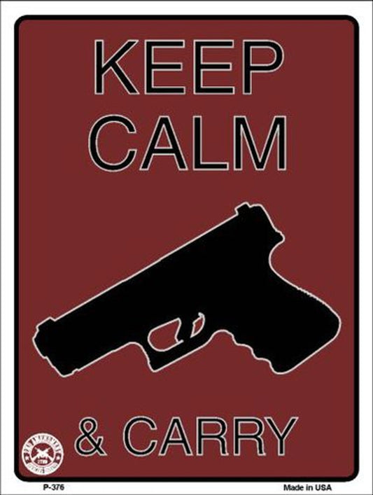 Keep Calm & Carry 9" x 12" Aluminum Metal Parking Sign P-376