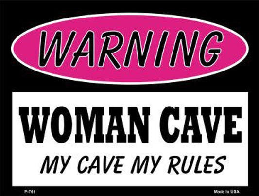 Woman Cave Sign - 9"x12" Metal - Weather Resistant - Made in USA