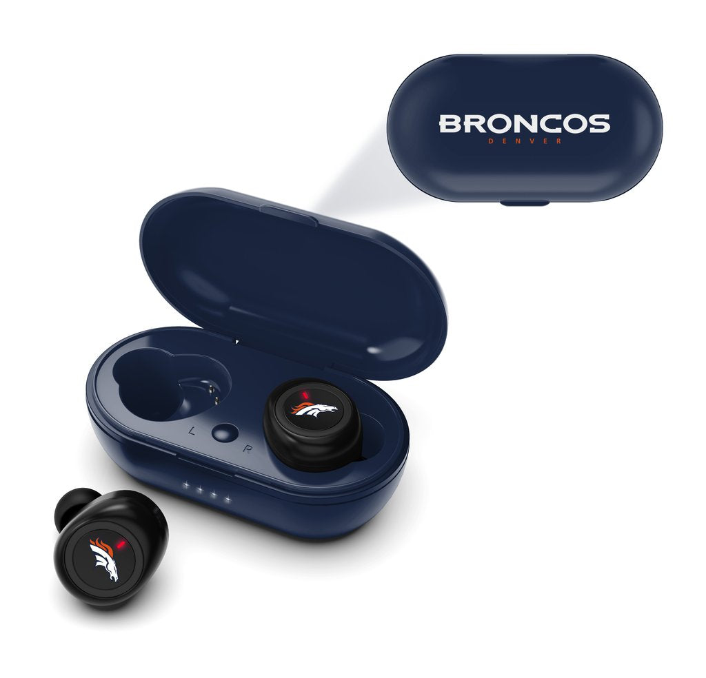 Denver Broncos True Wireless Bluetooth Earbuds w/Charging Case by Prime Brands