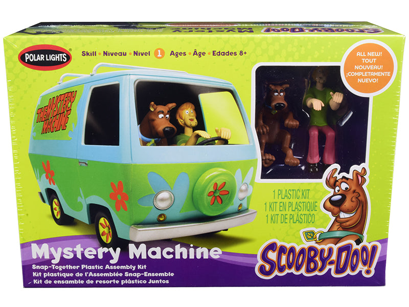 The Mystery Machine with Two Figurines (Scooby-Doo and Shaggy) 1/25 Scale Snap Model Kit Skill Level 1 by Polar Lights