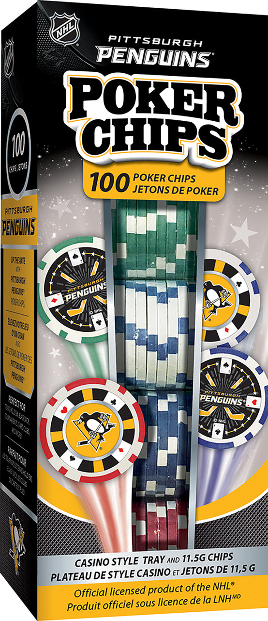 Pittsburgh Penguins Poker Chips 100 Piece Set by Masterpieces