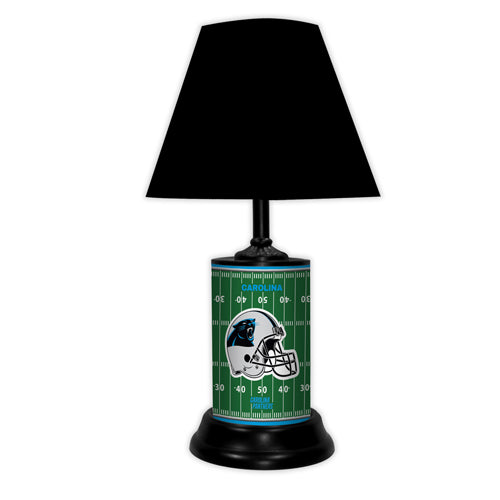 Carolina Panthers Field Design Lamp by GTEI: 18.5" tall, team logo, felt bottom, 8' cord. Illuminate with team pride! Made in USA