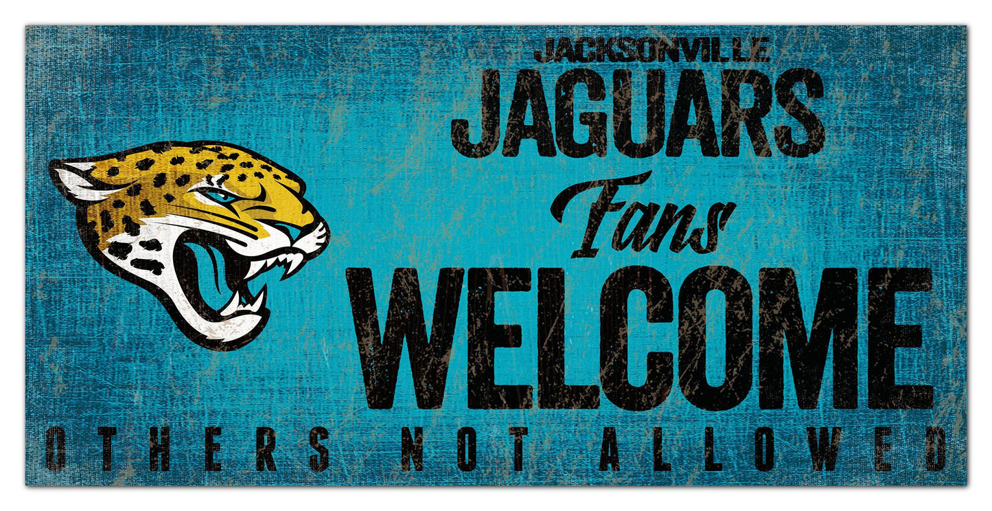 Jacksonville Jaguars Fans Welcome 6" x 12"  Sign by Fan Creations