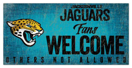 Jacksonville Jaguars Fans Welcome 6" x 12"  Sign by Fan Creations