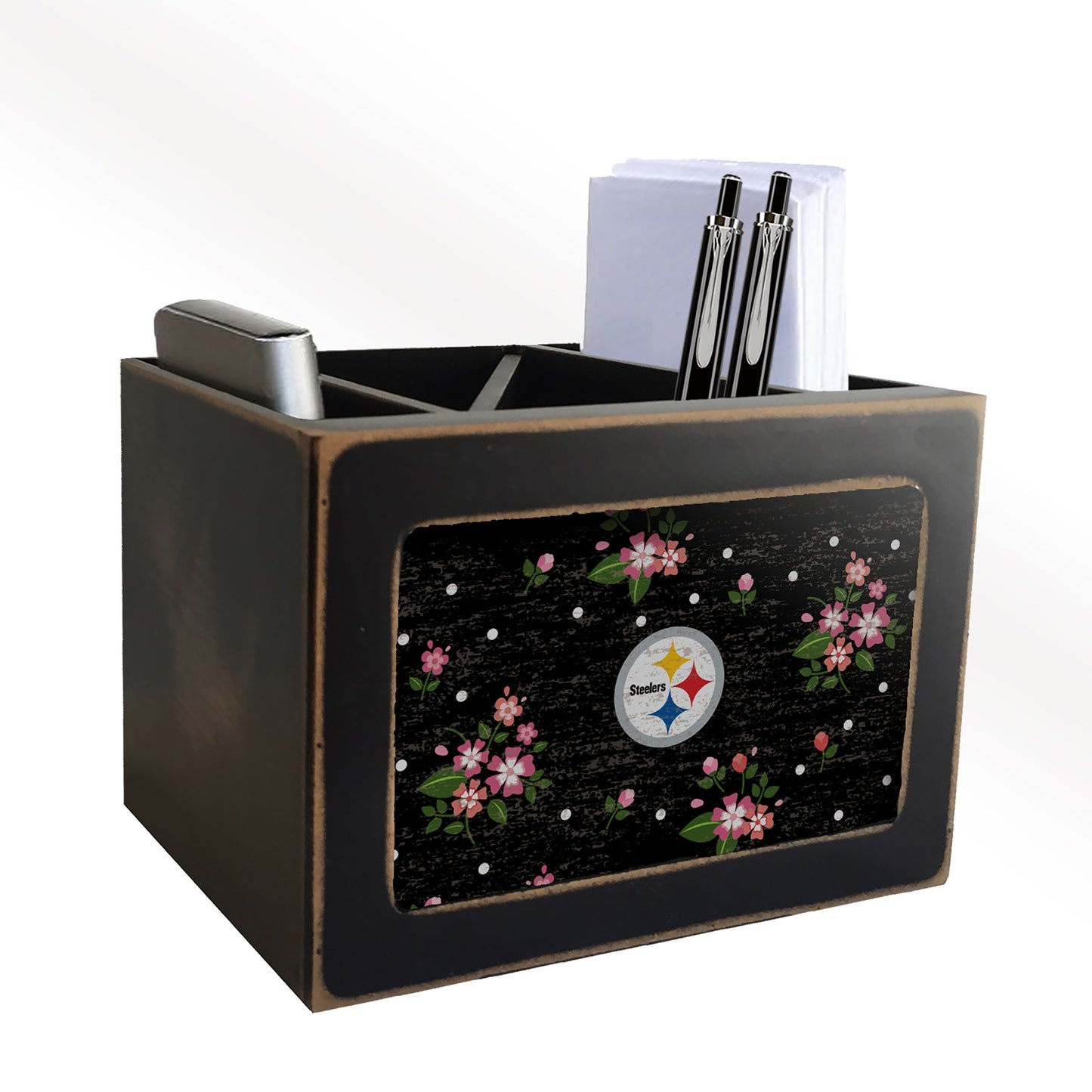 Pittsburgh Steelers Floral Desktop Organizer by Fan Creations