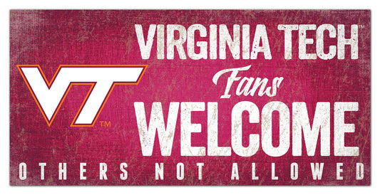 Virginia Tech Hokies Fans Welcome 6" x 12" Sign by Fan Creations