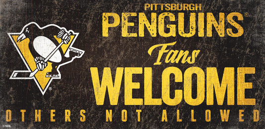 Pittsburgh Penguins Fans Welcome 6" x 12" Sign by Fan Creations