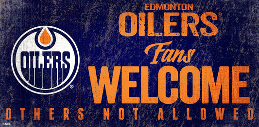 Edmonton Oilers Fans Welcome 6" x 12" Sign by Fan Creations