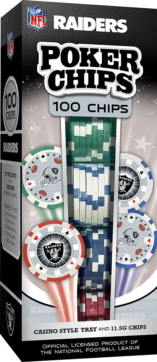 Las Vegas Raiders Poker Chips 100 Piece Set by Masterpieces