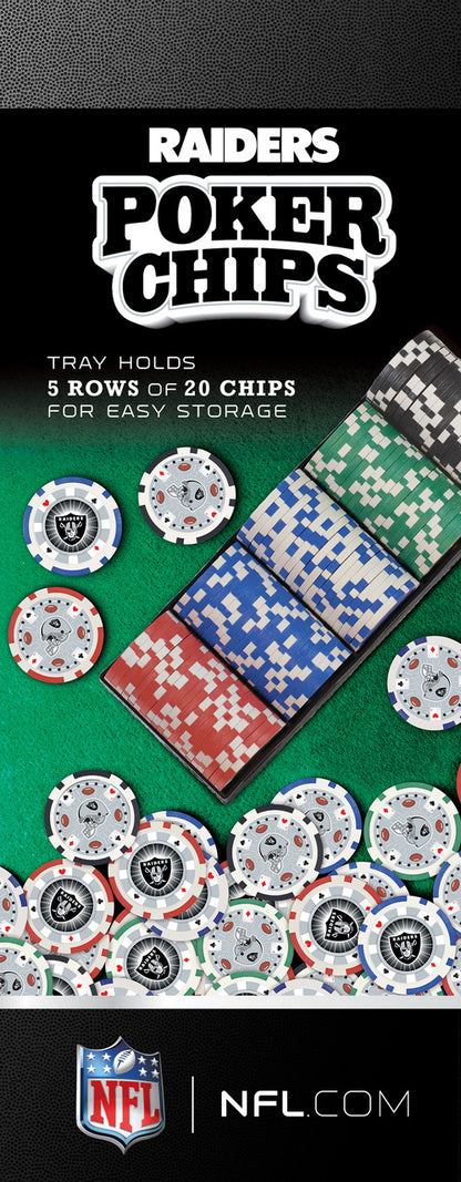 Las Vegas Raiders Poker Chips 100 Piece Set by Masterpieces