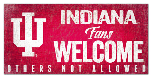 Indiana Hoosiers Fans Welcome 6" x 12" Sign by Fan Creations