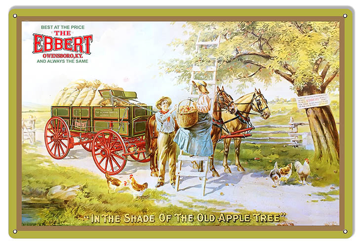 The Ebbert Nostalgic Reproduction Old Apple Tree Country 12" x 18" Metal Aluminum Sign - RG10000