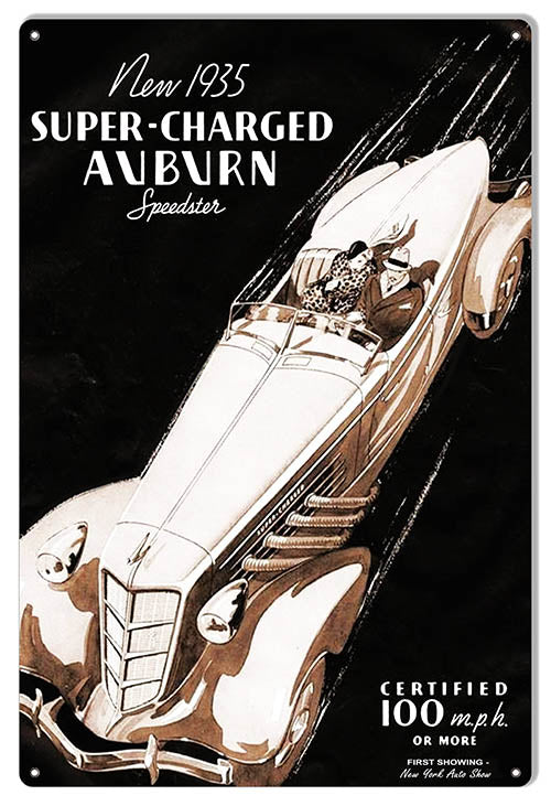 Auburn Speedster Classic Car Reproduction Garage Art 12" x 18" Aluminum Metal Sign -  RG10015