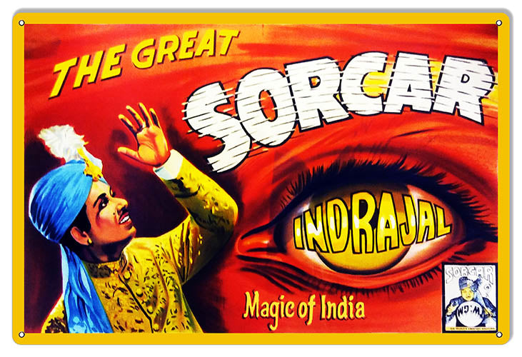 The Great Sorcar Wall Art Reproduction Magician 12" x 18" Aluminum Metal Sign -RG10018