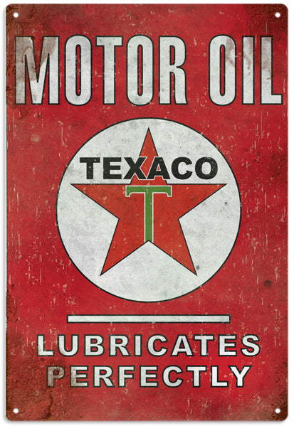 Texaco Motor Oil 12" x 18" Reproduction Aluminum Metal Sign RG104