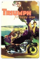 Triumph Classic British Motorcycle 12" x 18" Aluminum Metal Sign RG112B