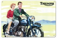 Triumph Classic British Motorcycle 12" x 18" Aluminum Metal Sign RG118B