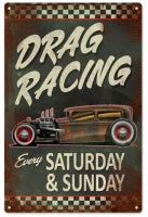 Drag Racing 12" x 18" Aluminum Metal Sign - RG11C