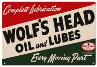Wolfs Head Oil and Lube 12" x 18" Aluminum Metal Sign - RG1208