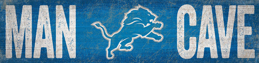 Detroit Lions Distressed Man Cave Sign by Fan Creations