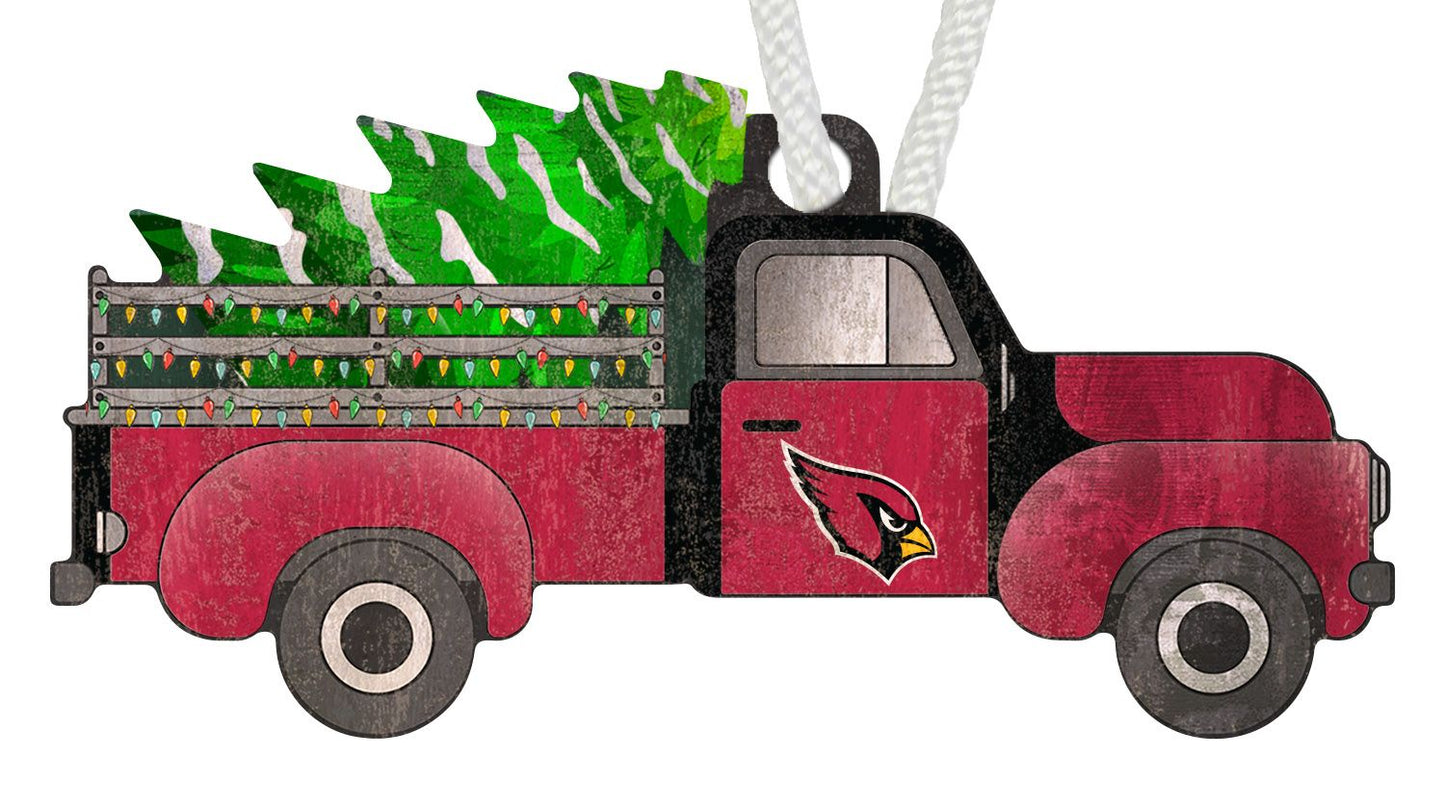 Arizona Cardinals Christmas Truck Ornament by Fan Creations