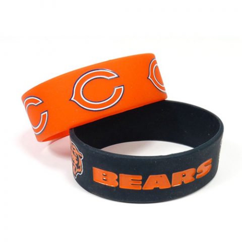 Chicago Bears Pack of 2 Silicone Bracelet by Aminco