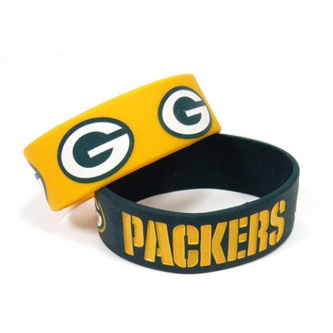 Green Bay Packers Pack of 2 Silicone Bracelet by Aminco