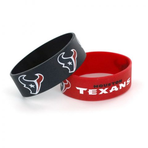 Houston Texans Pack of 2 Silicone Bracelet by Aminco