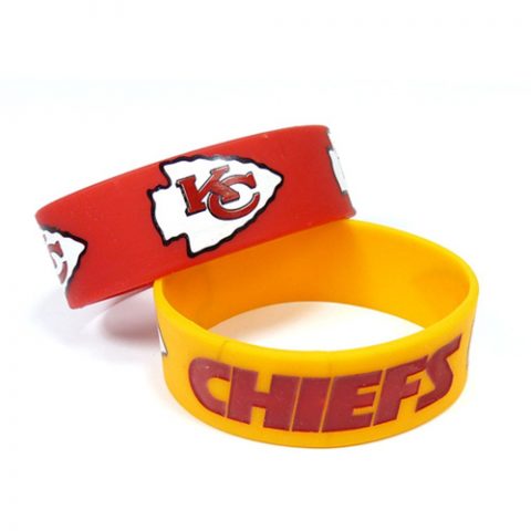 Kansas City Chiefs Pack of 2 Silicone Bracelet by Aminco