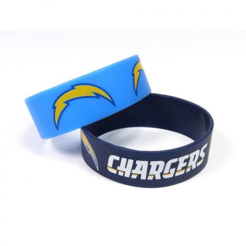 Los Angeles Chargers Pack of 2 Silicone Bracelet by Aminco