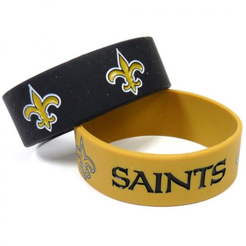 New Orleans Saints Pack of 2 Silicone Bracelet by Aminco