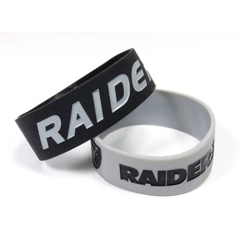 Las Vegas Raiders Pack of 2 Silicone Bracelet by Aminco