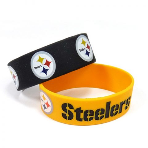 Pittsburgh Steelers Pack of 2 Silicone Bracelet by Aminco