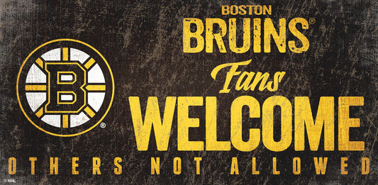Boston Bruins Fans Welcome 6" x 12" Sign by Fan Creations