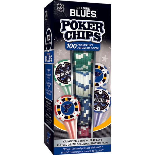St. Louis Blues Poker Chips 100 Piece Set by Masterpieces