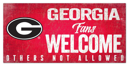 Georgia Bulldogs Fans Welcome 6" x 12" Sign by Fan Creations