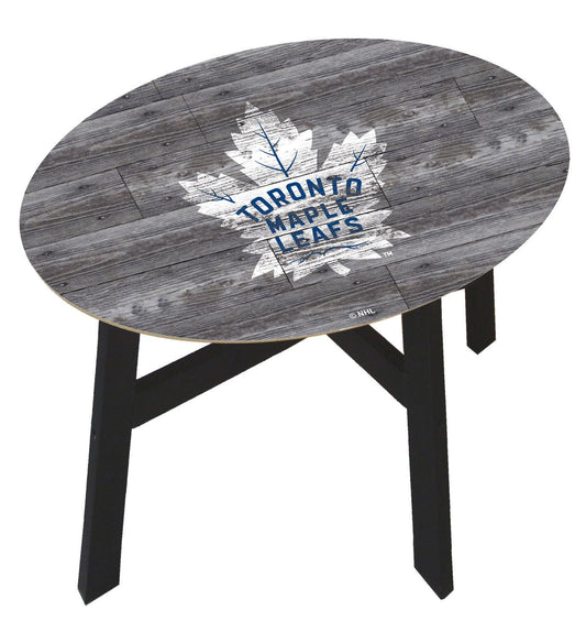 Toronto Maple Leafs Distressed Wood Side Table by Fan Creations