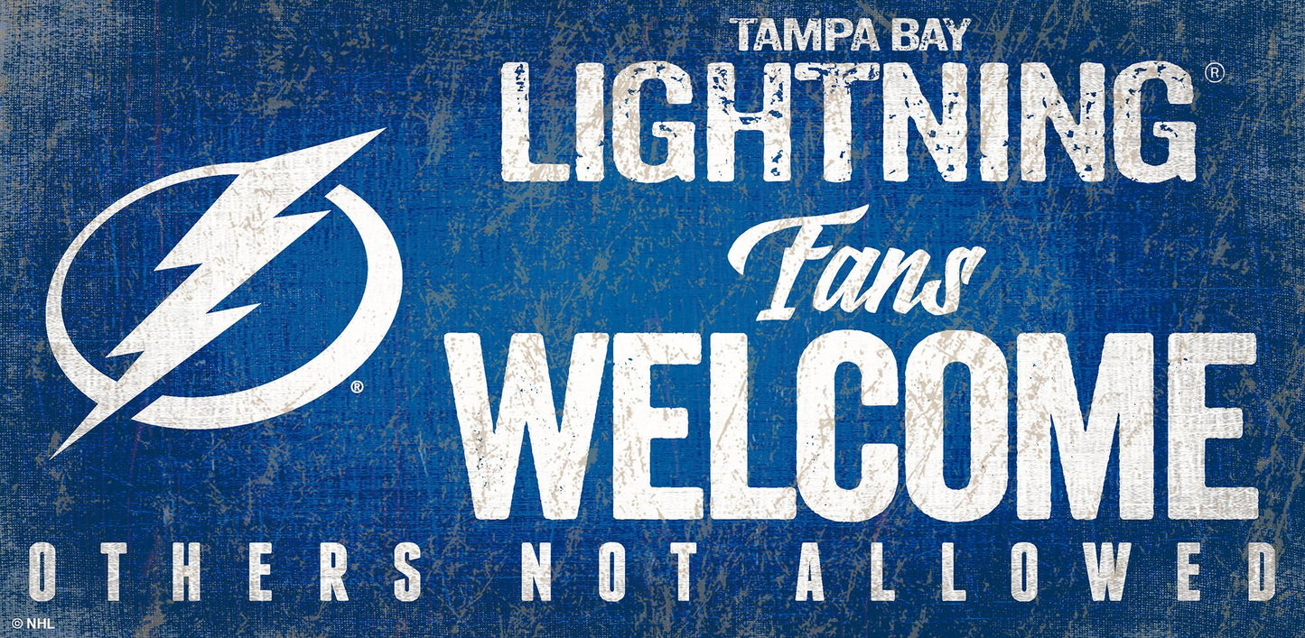 Tampa Bay Lightning Fans Welcome 6" x 12" Sign by Fan Creations