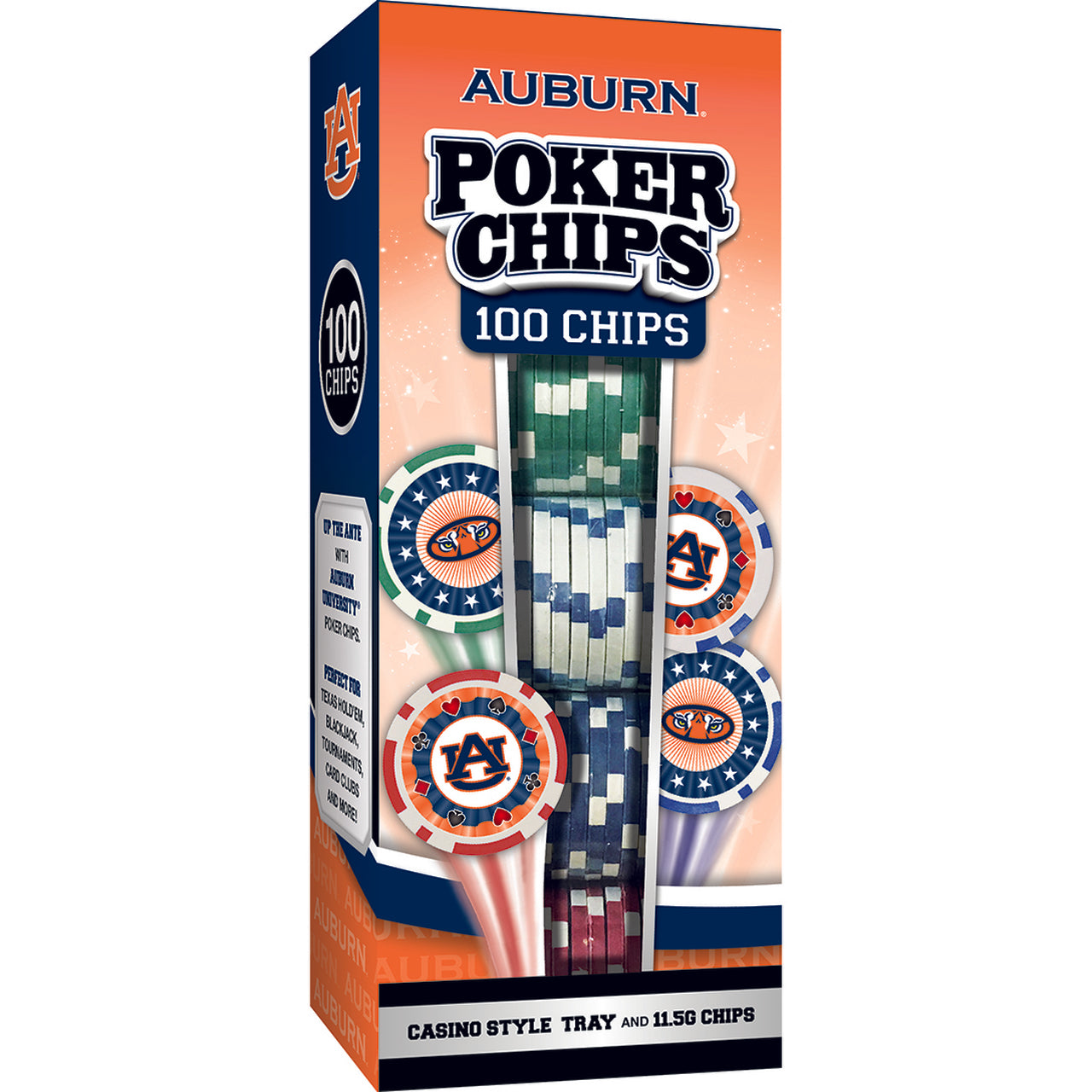 Auburn Tigers Poker Chips 100 Piece Set by Masterpieces