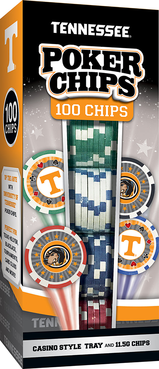 Tennessee Volunteers Poker Chips 100 Piece Set by Masterpieces
