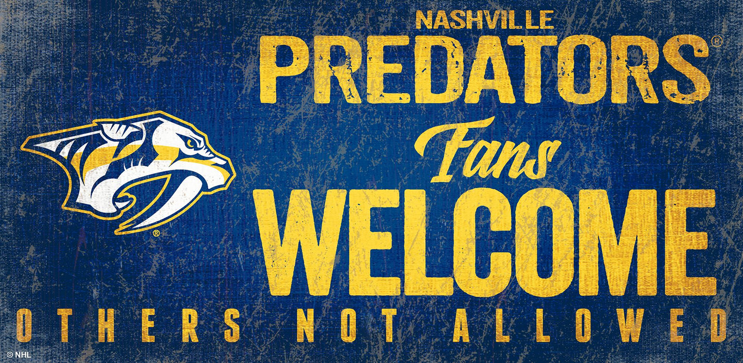Nashville Predators Fans Welcome 6" x 12" Sign by Fan Creations