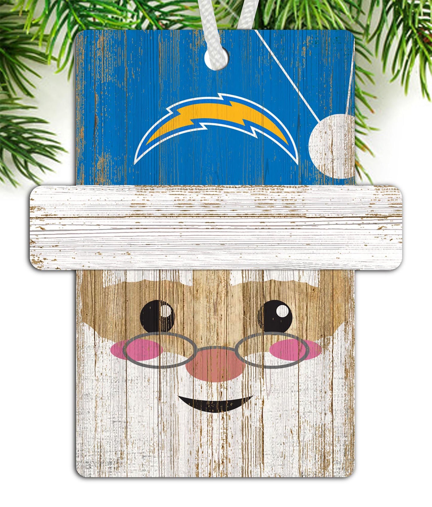 Los Angeles Chargers Santa Ornament by Fan Creations