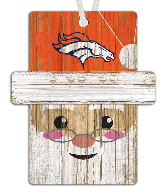 Denver Broncos Santa Ornament by Fan Creations