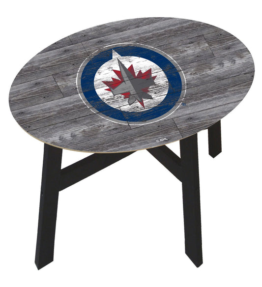 Winnipeg Jets Distressed Wood Side Table by Fan Creations