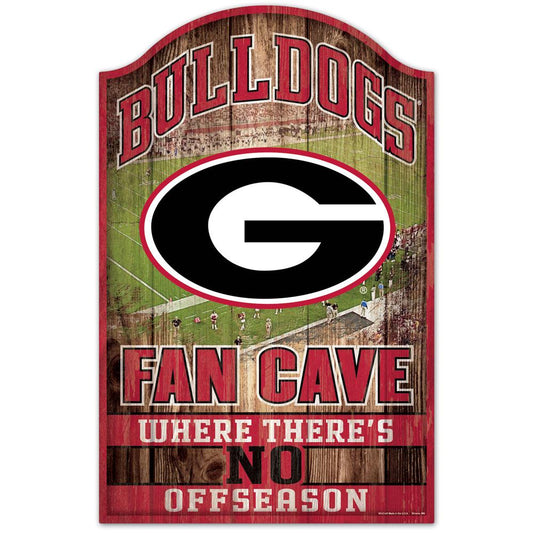 Georgia Bulldogs 11" x 17" Fan Cave Wood Sign by Wincraft